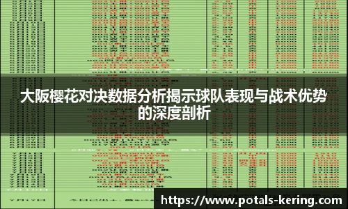 大阪樱花对决数据分析揭示球队表现与战术优势的深度剖析